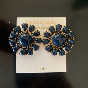 Kate Spade Glossy Garden Gold Clip Earrings